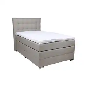 Boxxx Boxspringbett, Grau, Textil, H3, 5-Zonen, Höhe ca. 18 cm, 120x200 cm, Oeko-Tex® Standard 100, Topper durchgehend, in verschiedenen Größen erhältlich, Matratze Härtegradauswahl, Schlafzimm