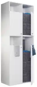 Wäscheschrank KLIDAS XXL Weiß ca. 81x184x39 cm, Weiß