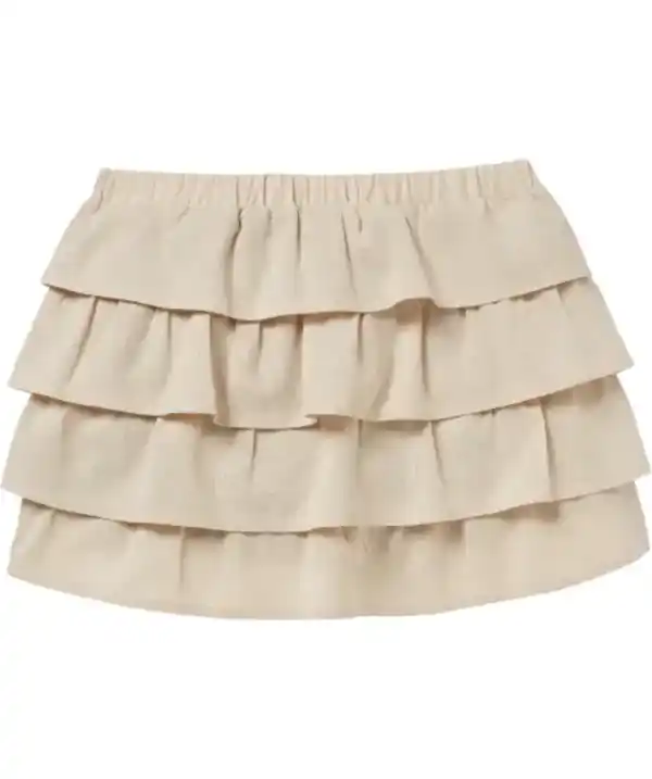 Bild 1 von Skort mit Leinenanteil, Beige