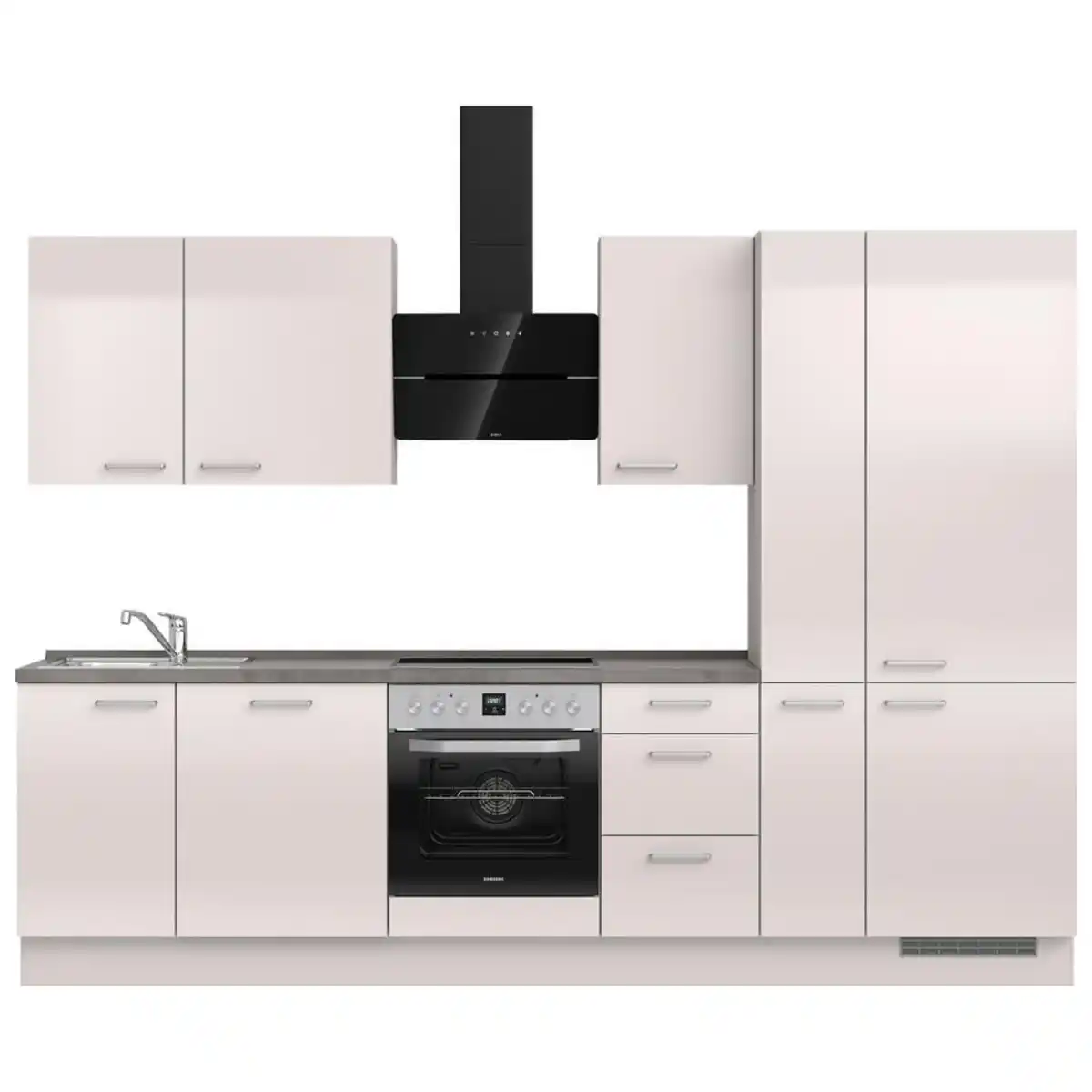 Bild 1 von Nobilia Küchenleerblock Flash, Schiefer, Hellgrau, Metall, 3 Schubladen, nur wie online abgebildet bestellbar, 300 cm, Blauer Engel, Pefc, Goldenes M, Made in Germany, DGM-Klimapakt, seitenverkehrt