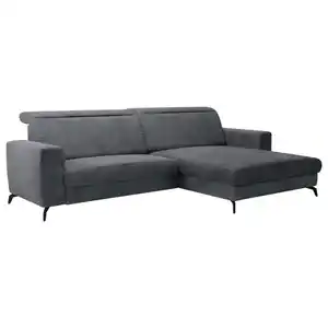 Cantus Ecksofa, Grau, Textil, 4-Sitzer, Ottomane rechts, L-Form, 290x178 cm, Liegefunktion, Rücken echt, Wohnzimmer, Sofas & Couches, Wohnlandschaften, Ecksofas
