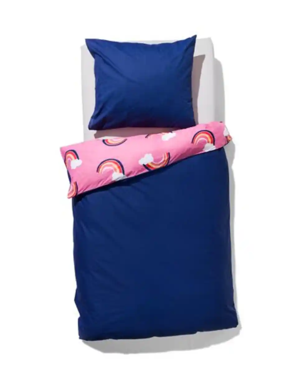 Bild 4 von Kinder-Bettwäsche – Soft Cotton – 140 x 200 cm – rosa mit Regenbogenmuster