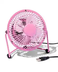 Retro-Tischventilator, USB, neonpink, Ø 10 cm