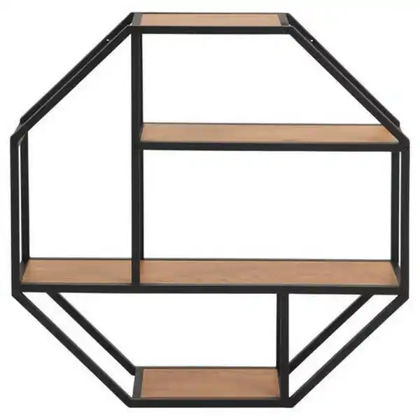 Bild 1 von Livetastic Wandregal, Schwarz, Eiche, Metall, Holzwerkstoff, 77x77x20 cm, Reach, Wohnzimmer, Regale, Wandregale