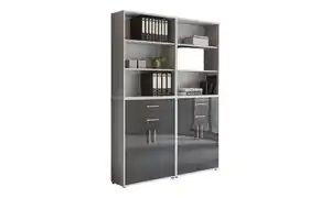 Aktenschrank Office Edition Sw Set 20 Grau, Grau, Anthrazit Hochglanz