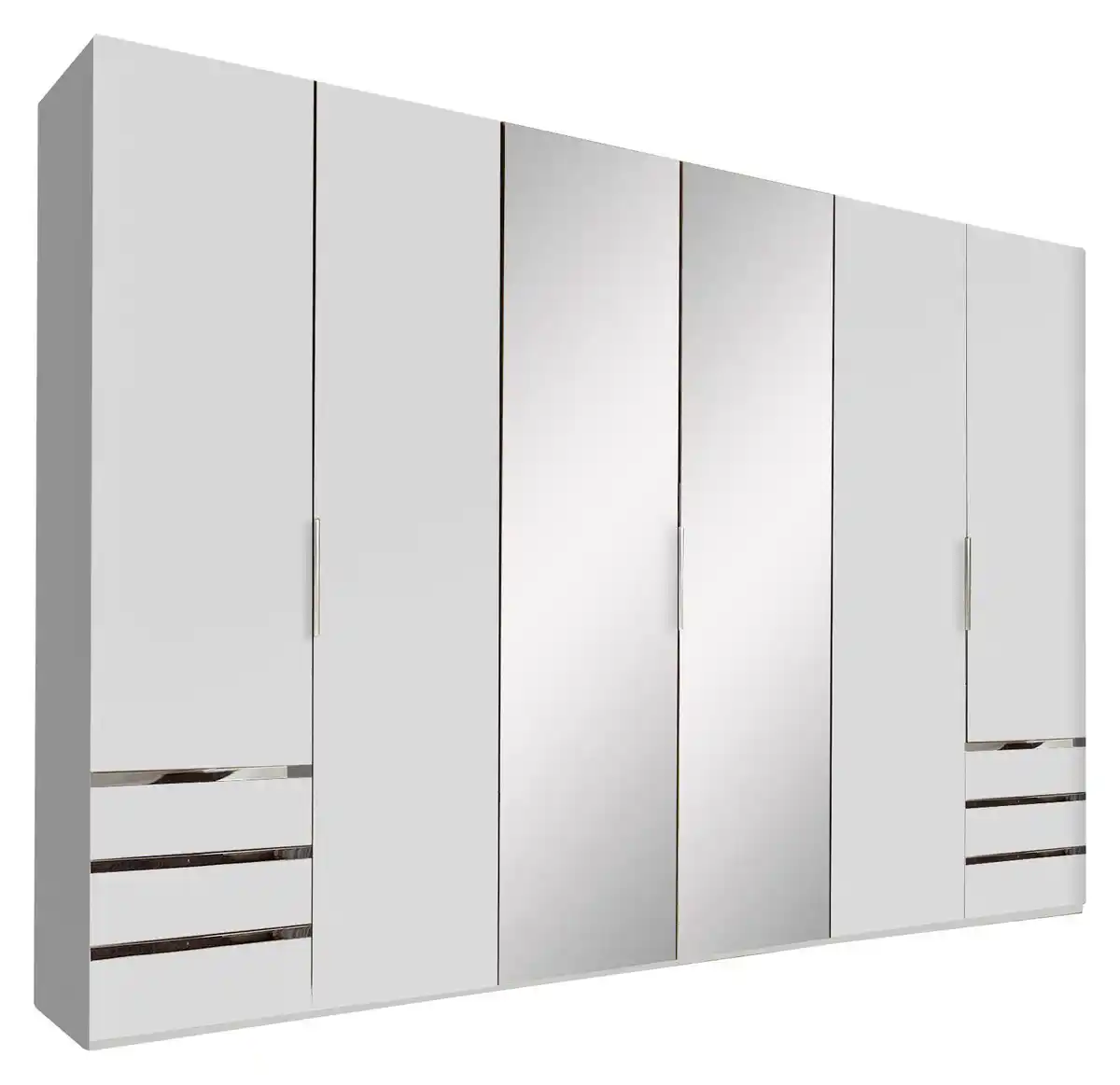 Bild 1 von Drehtürenschrank Level 36A mit Spiegel ca. 300 cm Alpinweiß, Silberfarben, Weiß
