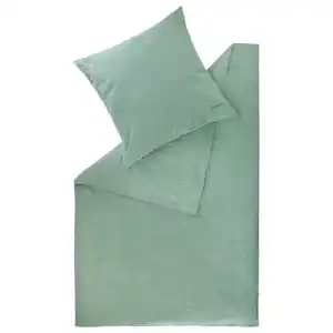 Esprit Bettwäsche E-Herringbone, Grün, Dunkelgrün, Textil, Fischgrät, 200x200 cm, Oeko-Tex® Standard 100, pflegeleicht, atmungsaktiv, hautfreundlich, angenehm wärmend, schadstoffgeprüft, samti