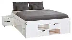Bettanlage Holz Till ca. 180x200 cm Weiß, Weiß