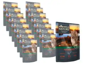 Dehner Wild Nature Nassfutter für Katzen Hochmoor Adult, Ente & Pute, 16 x 85 g