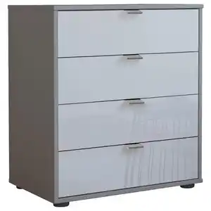 Dieter Knoll Kommode, Weiß, Grau, Metall, 4 Schubladen, 60x70x43 cm, ISO 9001, Goldenes M, Made in Germany, stehend, Typenauswahl, Wohnzimmer, Kommoden & Sideboards, Kommoden