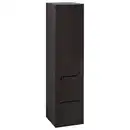 Bild 1 von Leonardo Living Midischrank Leonardo, Schwarz, Glas, 2 Fächer, 2 Schubladen, 30x121x33 cm, Made in Germany, individuell planbar, hängend, Badezimmer, Badezimmerschränke, Midischränke