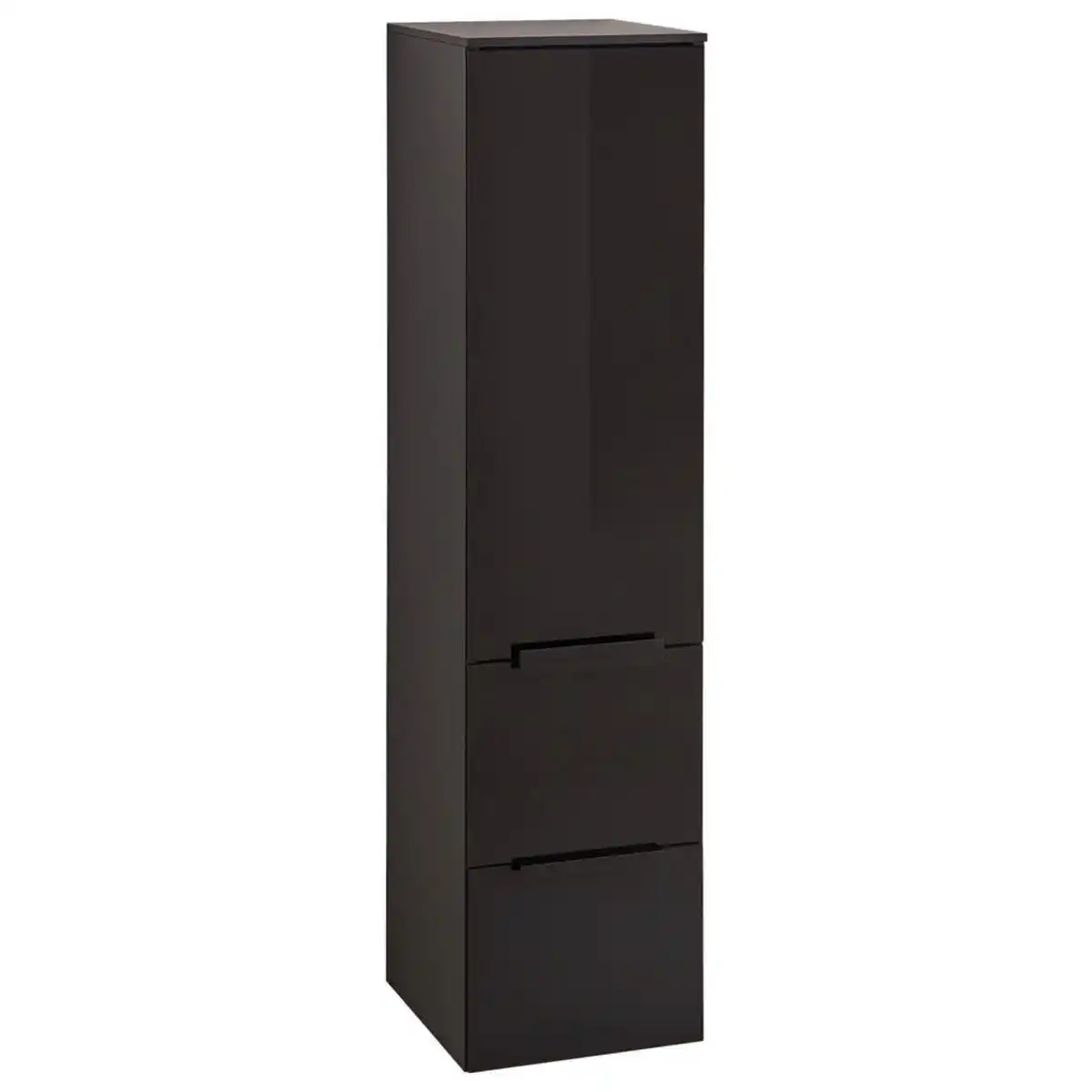 Bild 1 von Leonardo Living Midischrank Leonardo, Schwarz, Glas, 2 Fächer, 2 Schubladen, 30x121x33 cm, Made in Germany, individuell planbar, hängend, Badezimmer, Badezimmerschränke, Midischränke