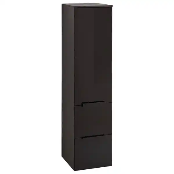 Bild 1 von Leonardo Living Midischrank Leonardo, Schwarz, Glas, 2 Fächer, 2 Schubladen, 30x121x33 cm, Made in Germany, individuell planbar, hängend, Badezimmer, Badezimmerschränke, Midischränke