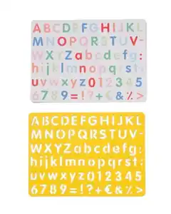 Zeichenschablone, Zahlen und Buchstaben