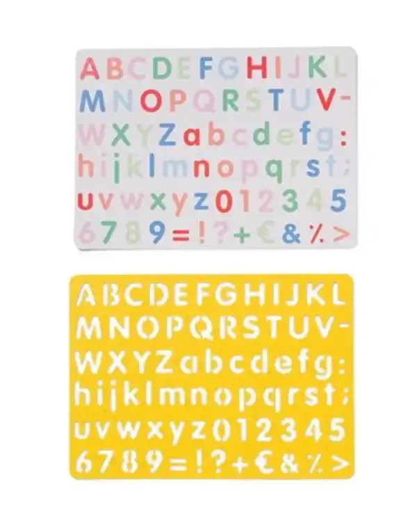 Bild 1 von Zeichenschablone, Zahlen und Buchstaben