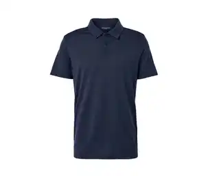 Poloshirt mit Merinowolle, blau