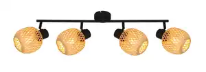 Deckenleuchte Natur Schwarz/Beige max. 5 Watt Deckenlampe, Schwarz, Beige