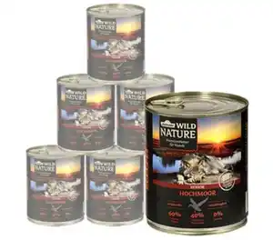 Dehner Wild Nature Nassfutter für Hunde Hochmoor Senior, 6 x 400 g/800 g