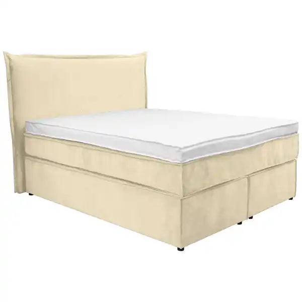 Bild 1 von Boxxx Boxspringbett, Creme, Textil, H3, 5-Zonen, Höhe ca. 20 cm, 140x200 cm, Fsc, gepolstertes Kopfteil, Topper durchgehend, in verschiedenen Größen erhältlich, Partnermatratze mit durchgehendem
