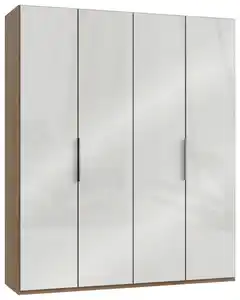 Drehtürenschrank Level 36D ca. 200x236x58 cm Weiß, Eichefarben, Weiß Hochglanz