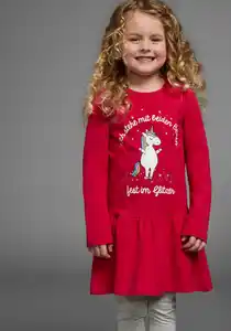 KIDSWORLD Jerseykleid Einhorn mit Sprüchedruck