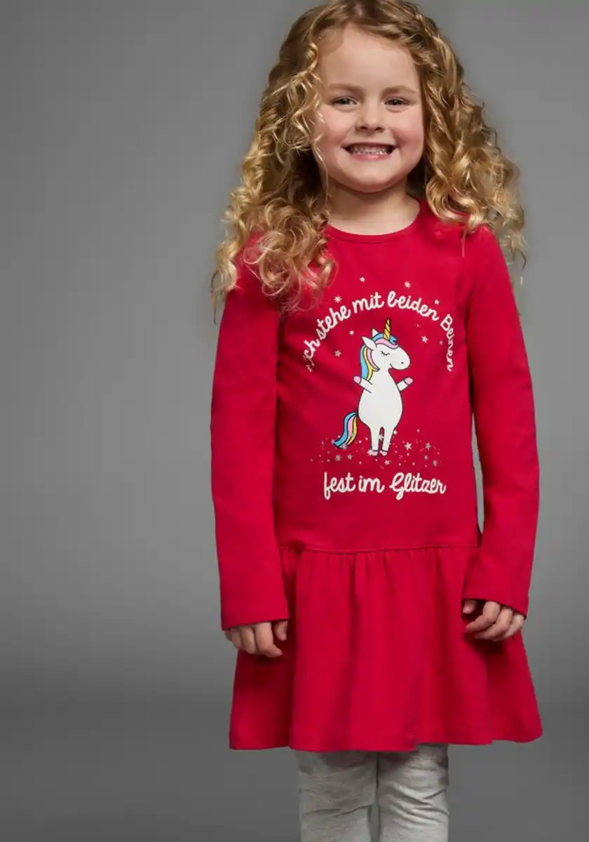 Bild 1 von KIDSWORLD Jerseykleid Einhorn mit Sprüchedruck