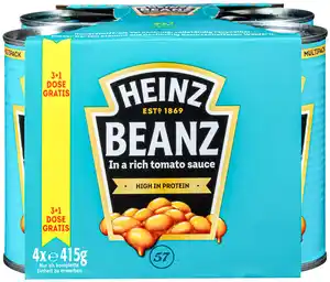 HEINZ Beanz, 4 Dosen = 1,66-kg-Packg.
