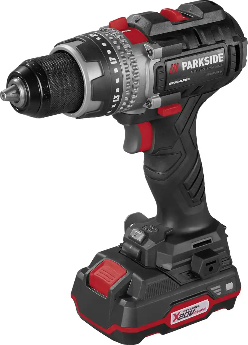 Bild 1 von PARKSIDE® PERFORMANCE Akku-Bohrschrauber 20 V »PBSAP 20-Li A1« mit 2 Akkus