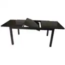 Bild 1 von Gartentisch Torino 180/240x100x75cm ausziehbar Alu Glas Schwarz pulverbeschichtet