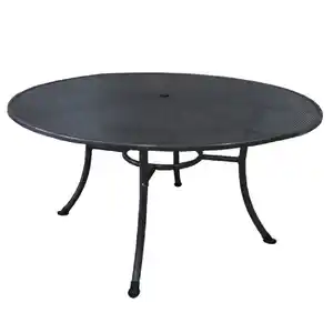 Gartentisch Rivo rund, 150 x 72 cm, Eisengrau, mit Schirmloch