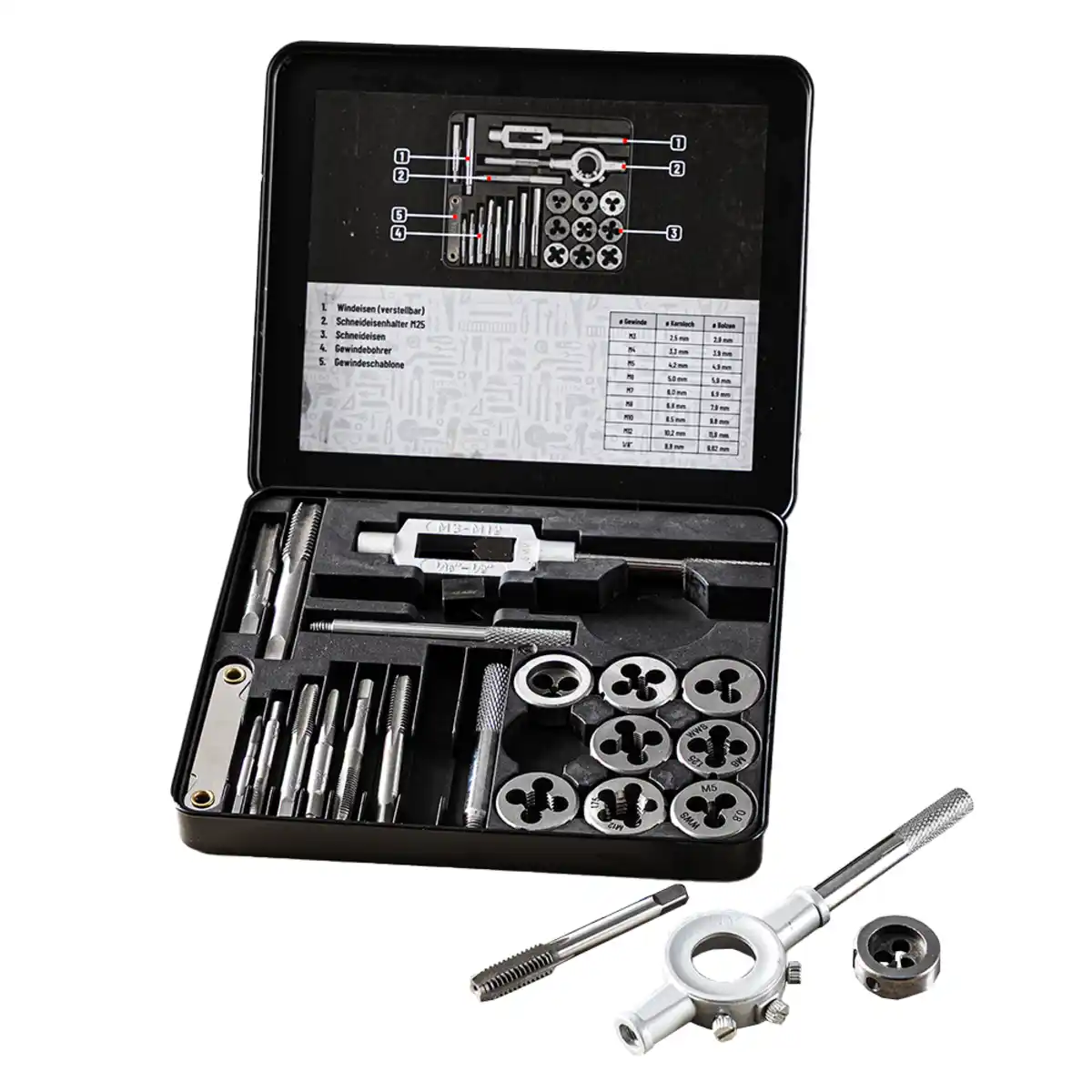 Bild 1 von Gewindebohrer-/Schneideisensatz 21tlg.