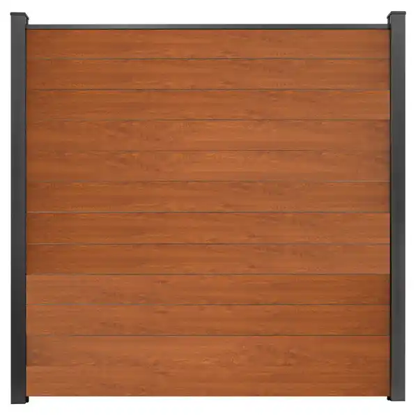 Bild 1 von GroJa Steckzaun 'BasicLine' schmal Stecksystem Eichefarben braun 180 x 180 cm