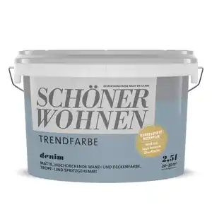 Schöner Wohnen Farbe Trendfarbe 'Denim' jeansblau matt 2,5 l