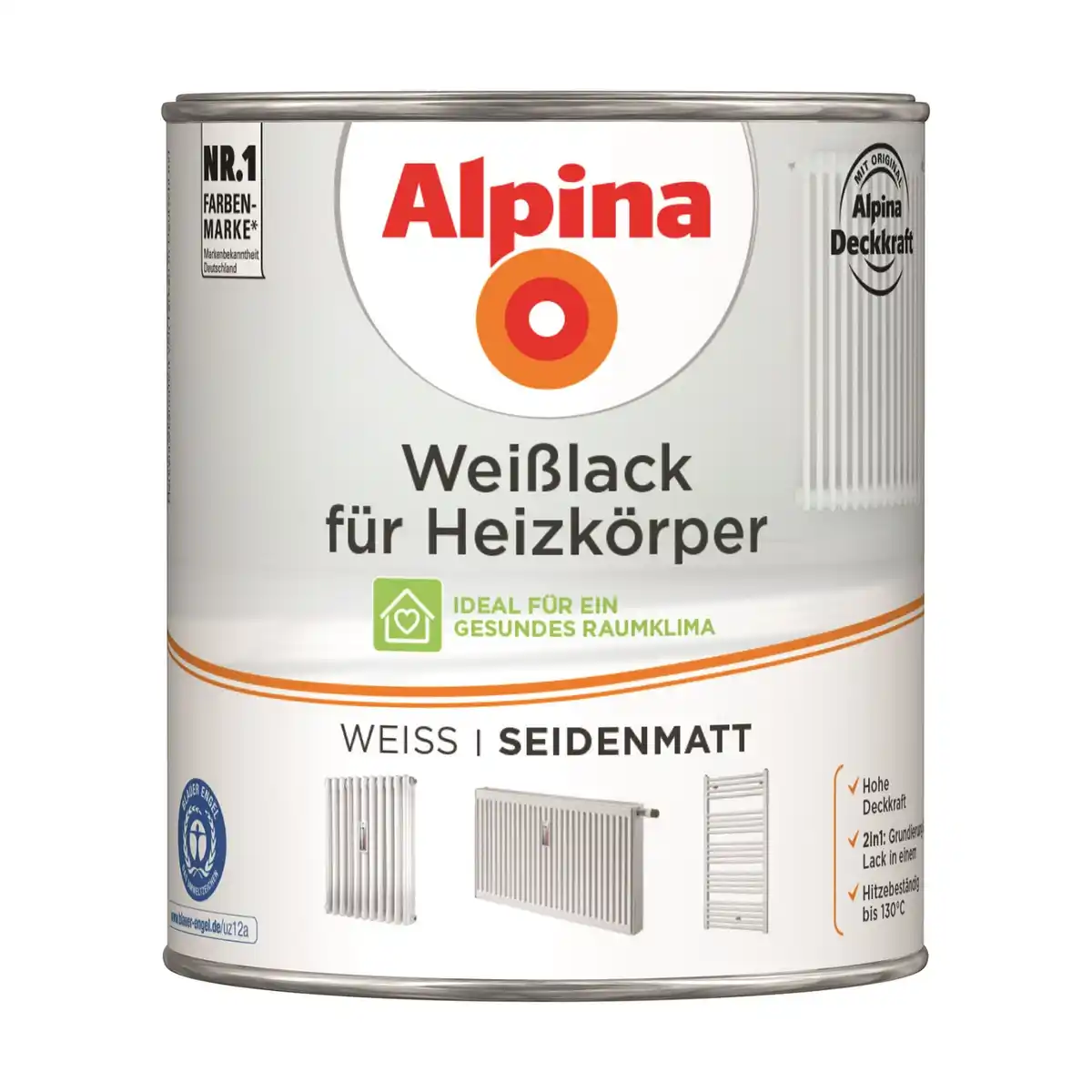 Bild 1 von Alpina Heizkörperlack weiß seidenmatt 750 ml