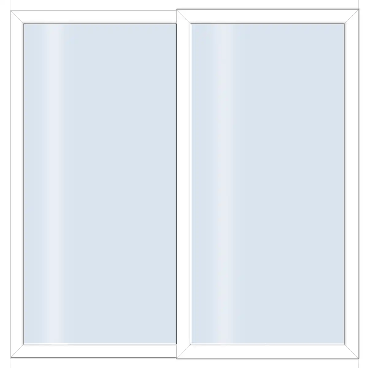Bild 1 von Roro Schiebetür 'Eco V2' weiß 2000 x 2000 mm 2-teilig
