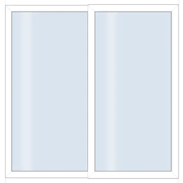 Bild 1 von Roro Schiebetür 'Eco V2' weiß 2000 x 2000 mm 2-teilig