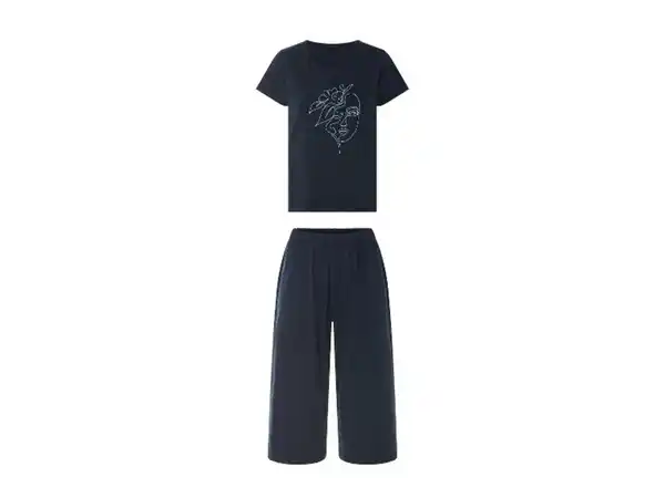 Bild 1 von esmara® Damen Capri Pyjama mit Kunst-Print auf dem Oberteil