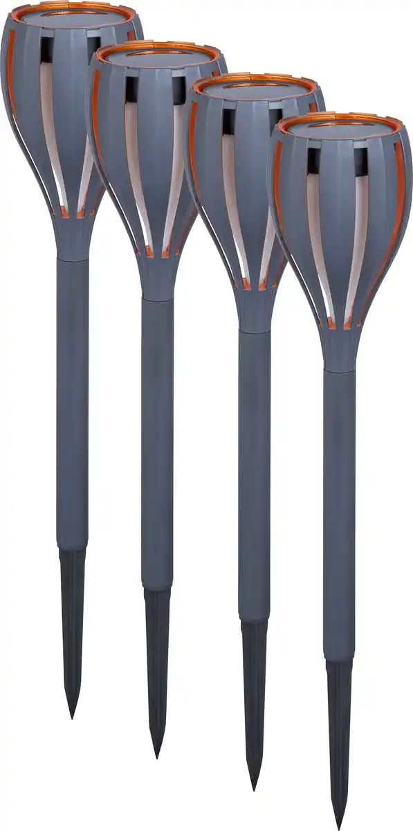 Bild 1 von TrendLine LED Solarleuchte 4er Set mit Erdspieß grau