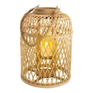 Light & More LED Dekoleuchte Korb hell mit Kerze mit Flammeneffekt 38 x 27 cm