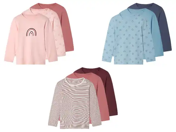 Bild 1 von lupilu® Kinder Langarmshirts, 3 Stück, aus reiner Baumwolle