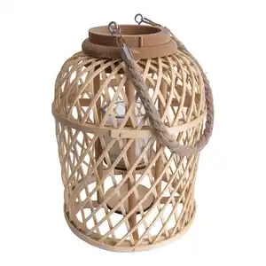 Light & More LED Dekoleuchte Korb hell mit Kerze mit Flammeneffekt 29 x 23 cm