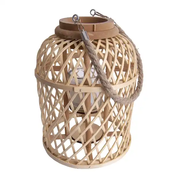 Bild 1 von Light & More LED Dekoleuchte Korb hell mit Kerze mit Flammeneffekt 29 x 23 cm