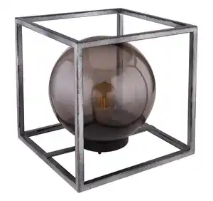 Globo LED Solar-Tischleuchte Metall Rauchglas 23cm