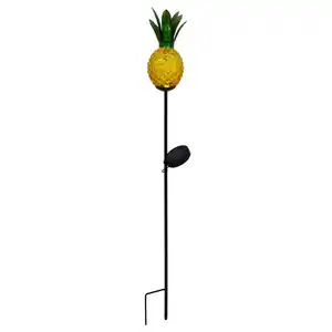 Light & More LED Solar-Erdspieß Ananas gelb grün 81 cm warmweiß