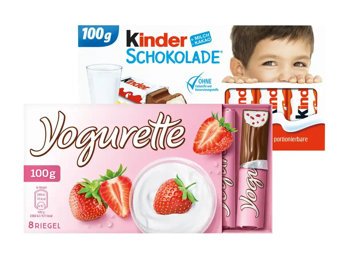 Bild 1 von Yogurette Erdbeere/Kinder Schokolade,  100 g