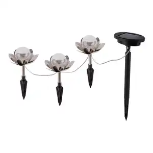 Light & More LED Solarleuchte Seerose 3er Set