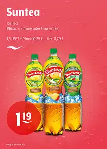 Suntea Ice Tea Pfirsich, Zitrone oder Grüner Tee