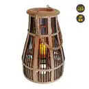 Bild 1 von Light & More LED Dekoleuchte Korb mit Kerze orange mit Flammeneffekt 35 x 24 cm