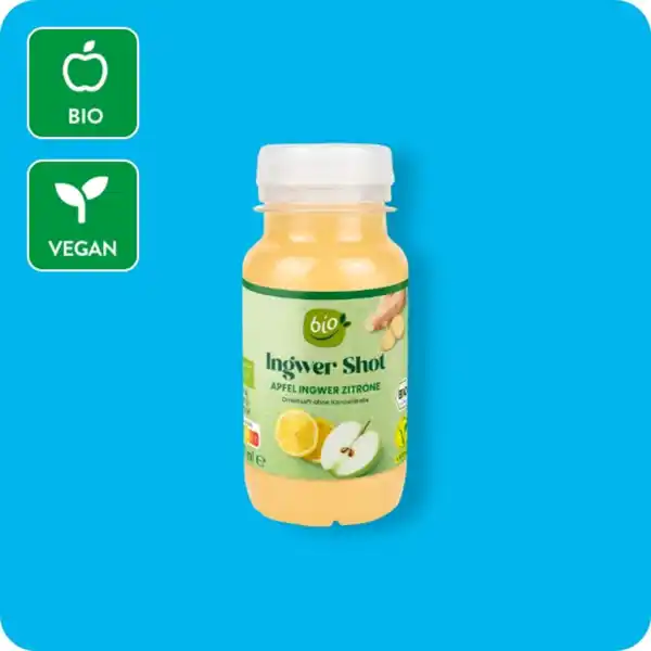Bild 1 von BIO Bio-Ingwer-Shot, Apfel-Ingwer-Zitrone oder Orange-Ingwer-Kurkuma mit Cayennepfeffer