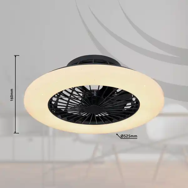 Bild 3 von GLOBO LIGHTING LED-Deckenventilator »Travo«, Ø50 cm, Kunststoff, schwarz
